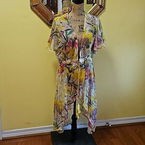 Floral sheer Whimsigoth robe or cover up  size Medium/Large